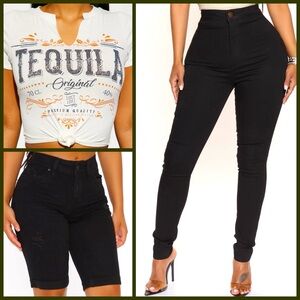 NWT Fashion Nova Bundle Size 7 Jeans & Shorts Sz M Top